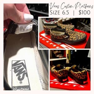 Vans Custom Leopard Slip Ons